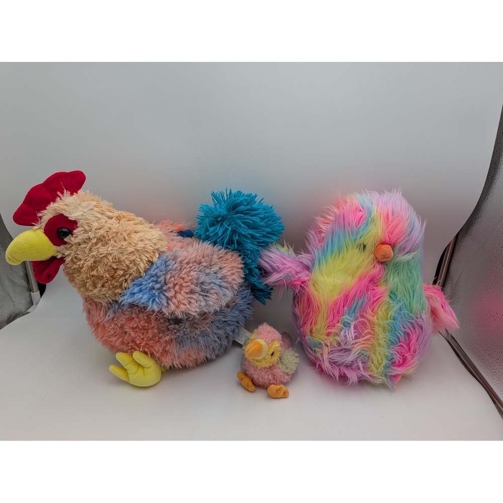 Walgreens Walmart Plush Lot Rainbow Rooster Chick Bird Stuffed Animal Toy